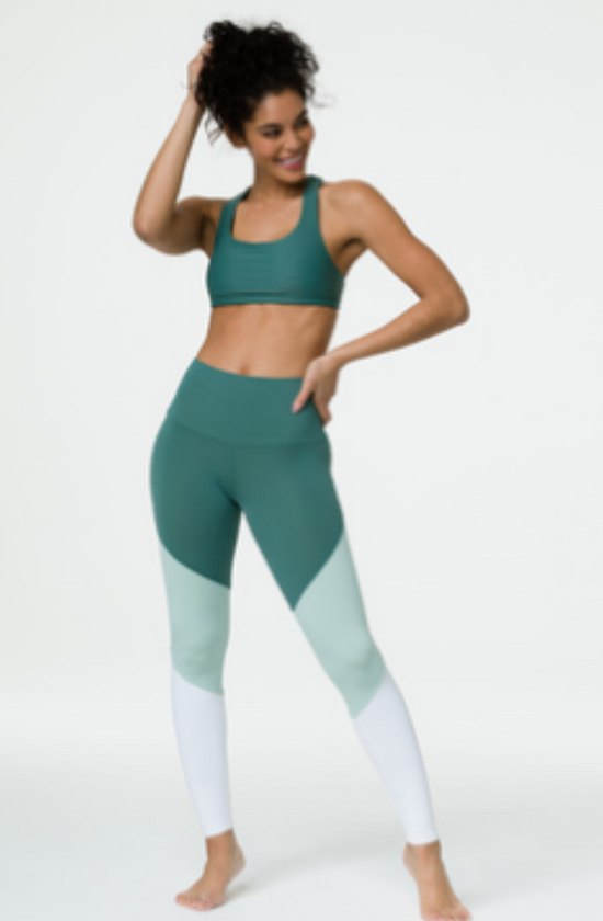 Image Title Onzie High Rise Track Legging - Pale Cacti Combo